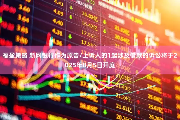 福盈策略 新网银行作为原告/上诉人的1起涉及借款的诉讼将于2025年8月5日开庭